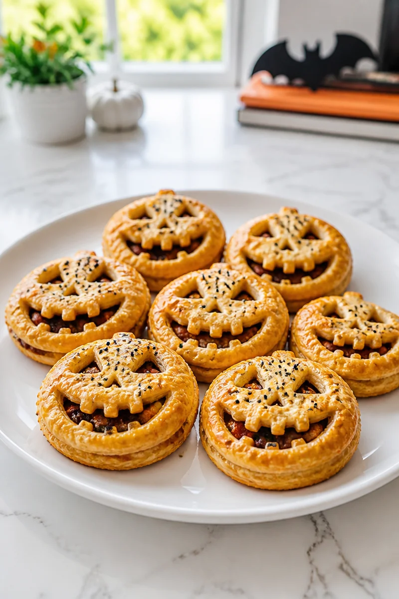 Halloween Jack O Lantern Biscuit decorated for festive celebrations