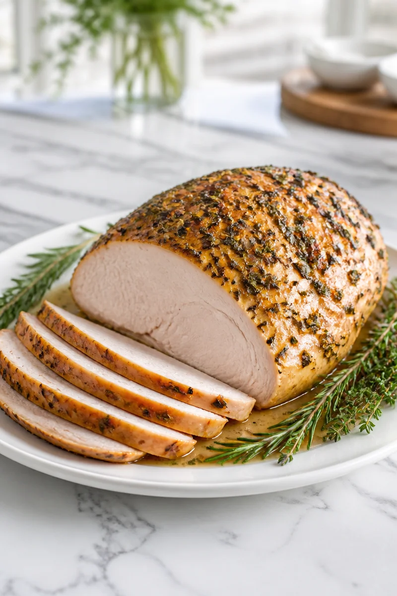 Herb roasted turkey breast with low sodium seasoning