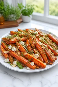 Honey Roasted Carrot Feta Herb Salad