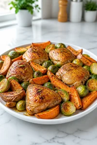 Maple Roasted Chicken Thigh Brussels Wedge