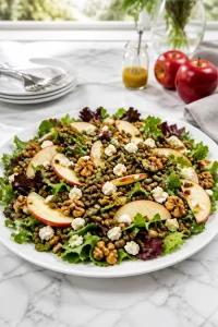 Mixed Green Lentil Apple Feta Salad
