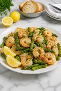One Pan Garlic Butter Shrimp Asparagus