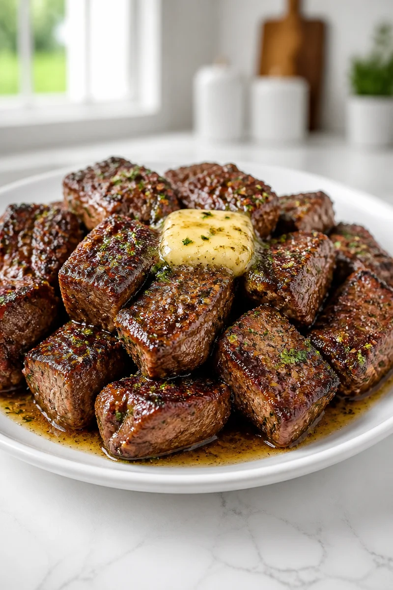 Delicious sirloin steak cooked with a four-ingredient recipe.