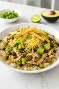 Slow Cooker Chicken Verde Enchilada Bowl