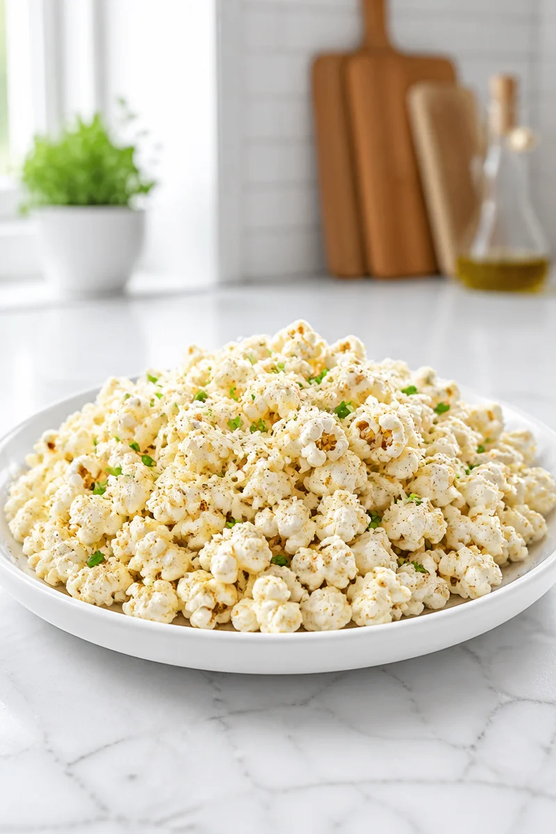 Delicious Truffle Parmesan Popcorn served as a gourmet wine snack