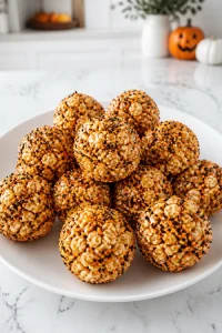 Caramel Popcorn Halloween Candy Balls
