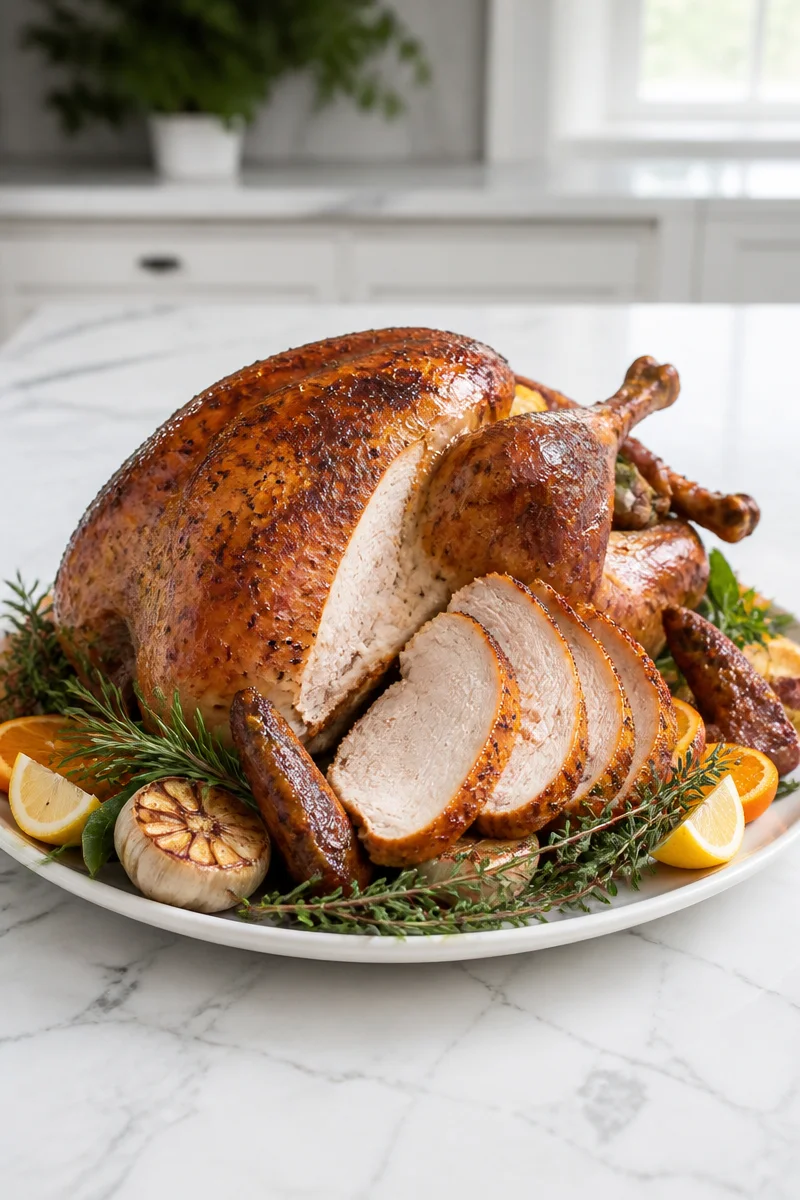 Classic Turkey Brine with herbs and citrus for moist and flavorful turkey