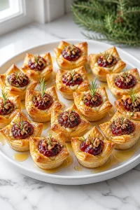 Cranberry Brie Puff Pastry Bite