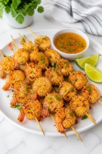 Crispy Baked Coconut Shrimp Skewers