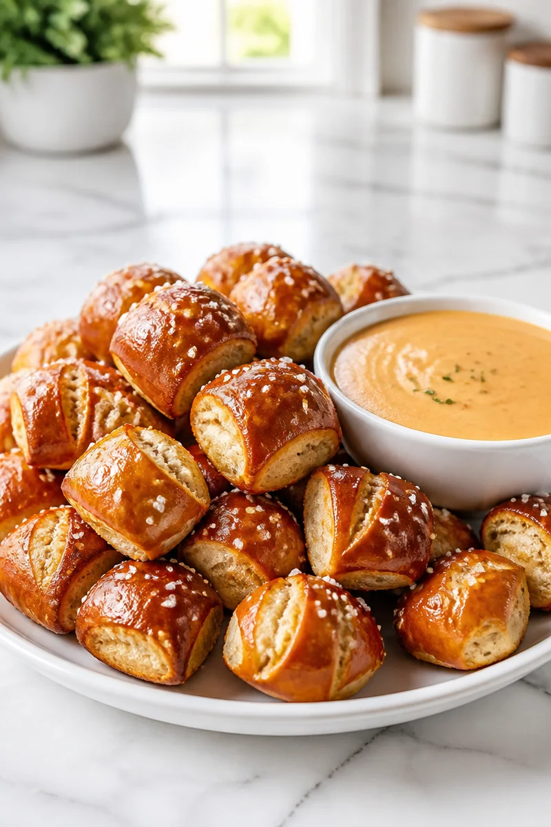 Crispy German pretzel bites served with creamy beer cheese dip.