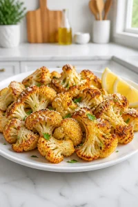 Crispy Roasted Cauliflower with Parmesan