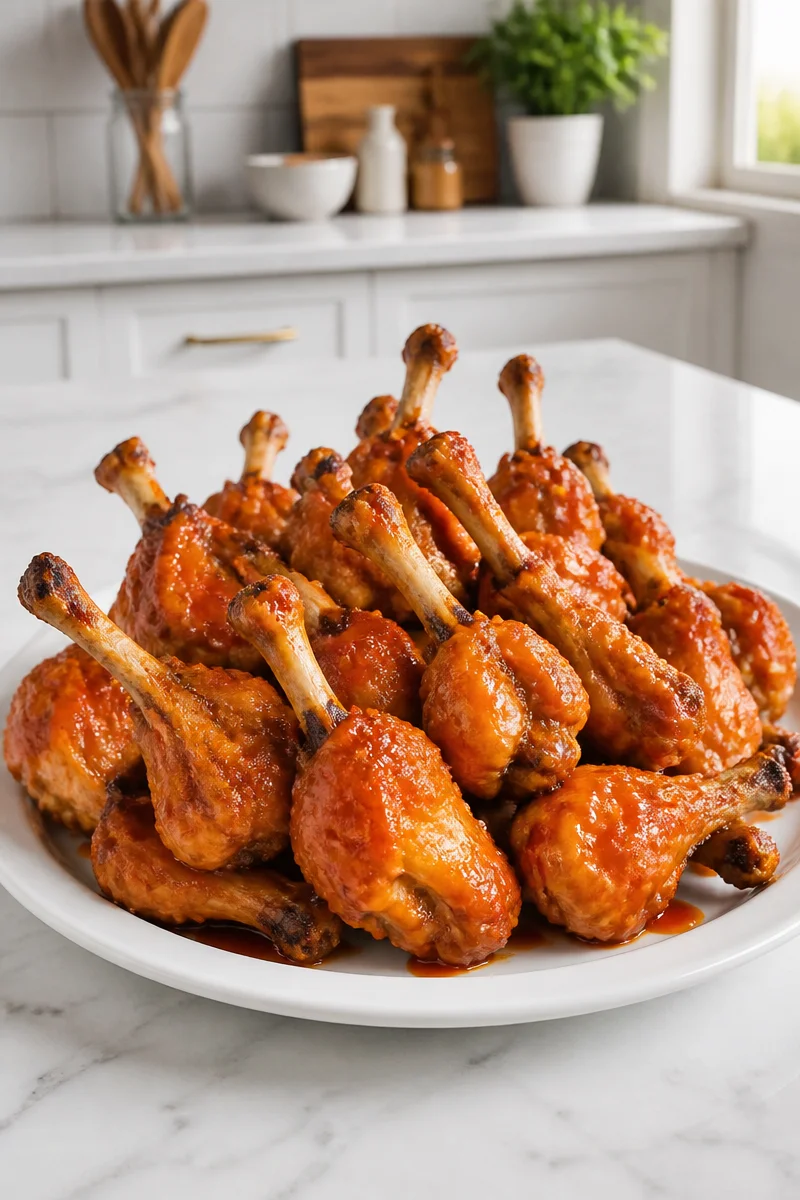 Halloween skeleton bone chicken wings served on a platter