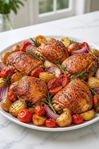 One Pan Balsamic Chicken Thighs