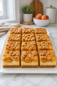Peach Cobbler Cheesecake Bar Swirl
