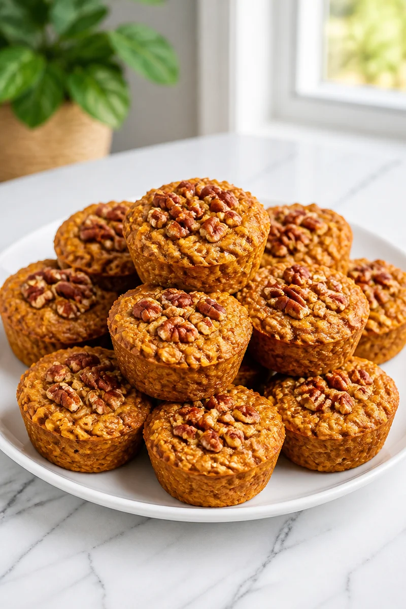 Delicious pumpkin spice baked oatmeal cups for a cozy breakfast treat