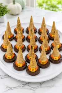 Witch Hat Chocolate Cookie Cones