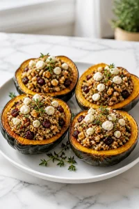 Acorn Squash Walnut Stuffed Bake