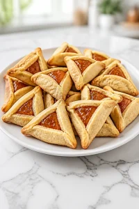 Apricot Hamantaschen Cookies with Breadcrumb Filling