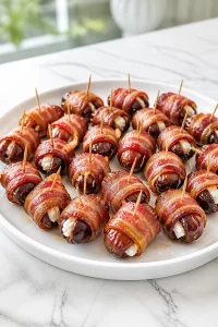 Bacon Wrapped Stuffed Date Appetizer