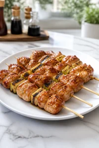 Broiled Japanese Yakitori Chicken Skewers