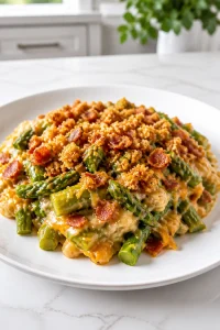 Cheesy Bacon Asparagus Casserole Side Dish