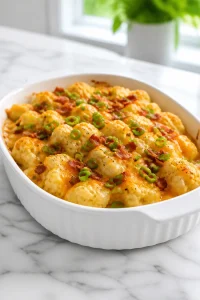 Cheesy Loaded Cauliflower Casserole with Bacon