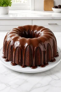 Chocolate Pound Cake with Ganache Glaze