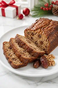 Classic Christmas Date Nut Bread Loaf