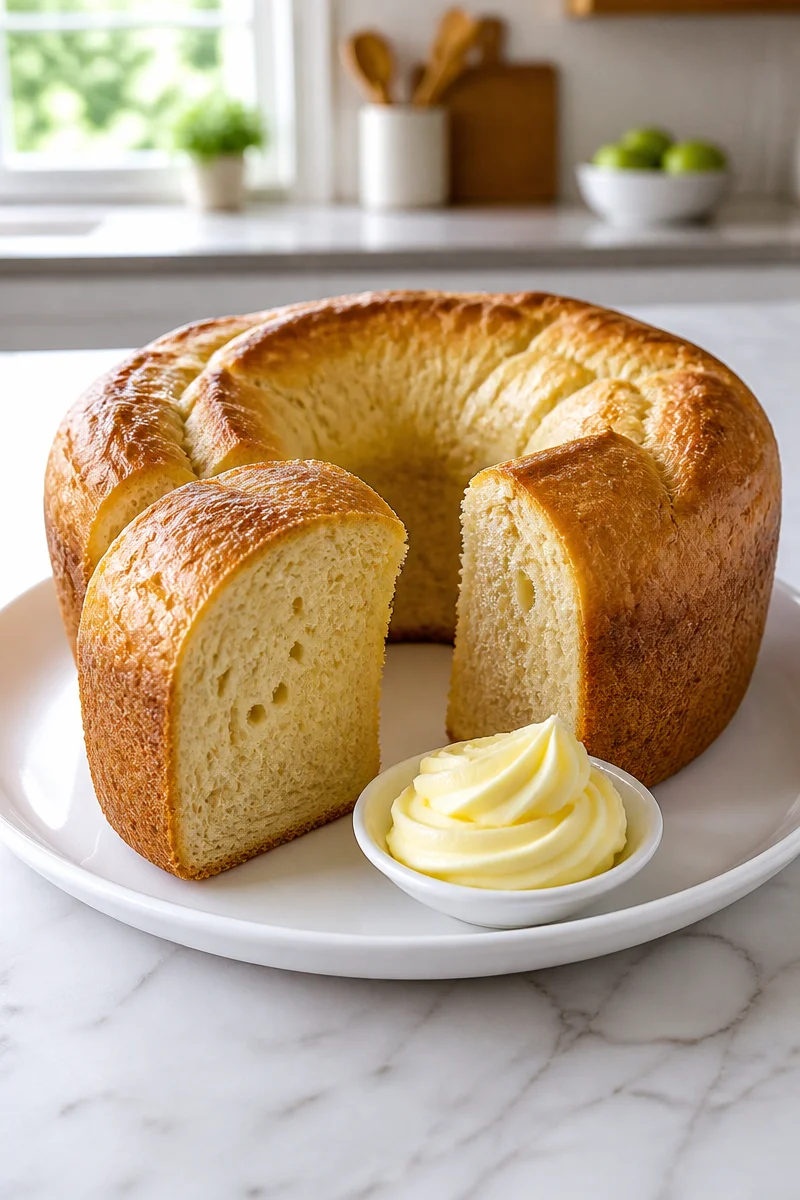 Delicious homemade Southern Sally Lunn Bread loaf fresh out of the oven