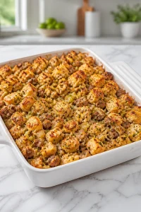Cornbread Sausage Dressing Bake Dish