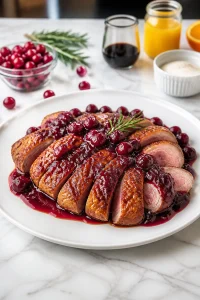 Cranberry Glazed Duck Breast Skillet