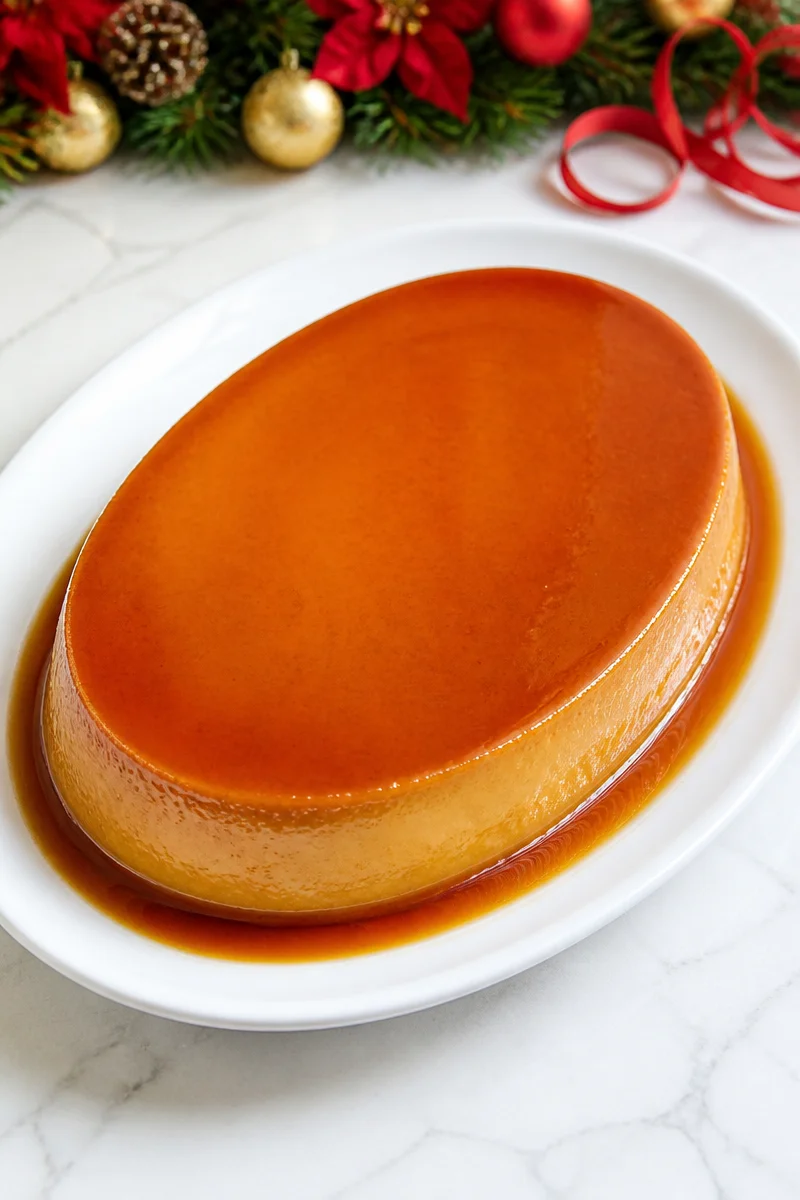Creamy Filipino Leche Flan dessert for Christmas celebrations