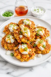 Crispy Sweet Corn Fritters With Feta