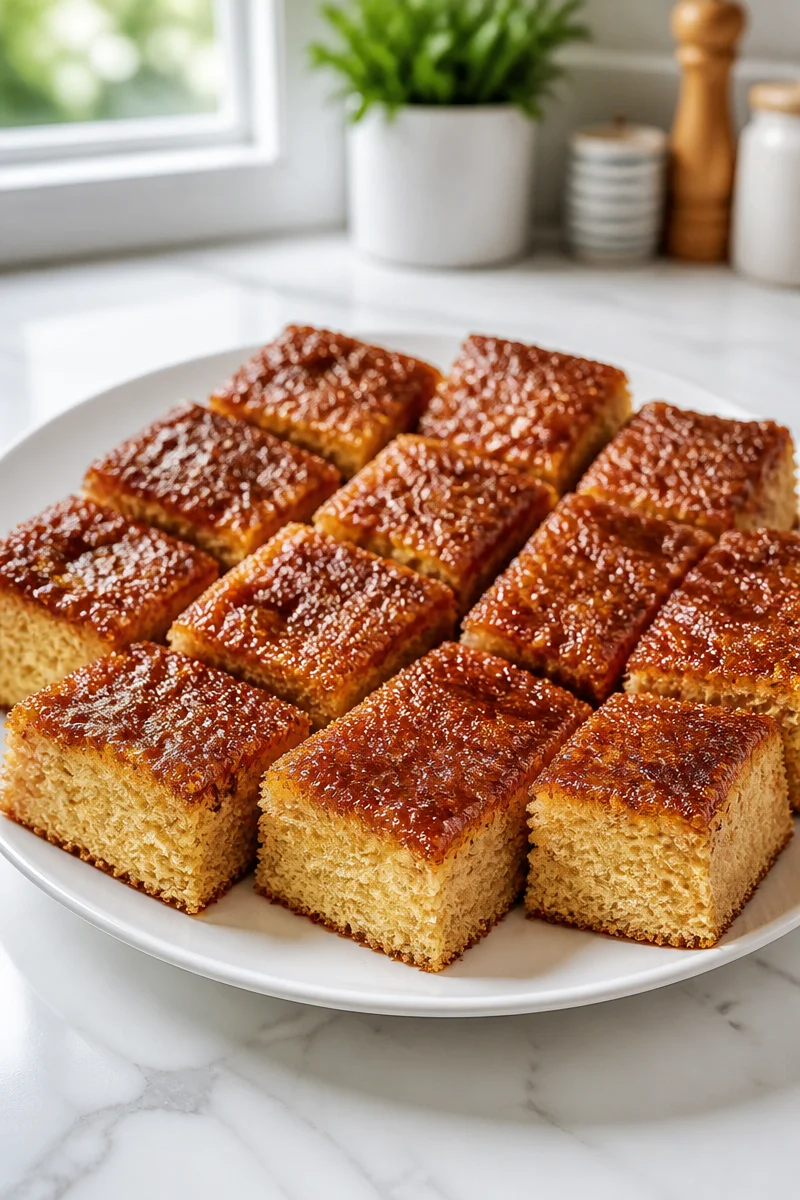 Danish Brunsviger brown sugar butter cake with a rich, buttery topping.