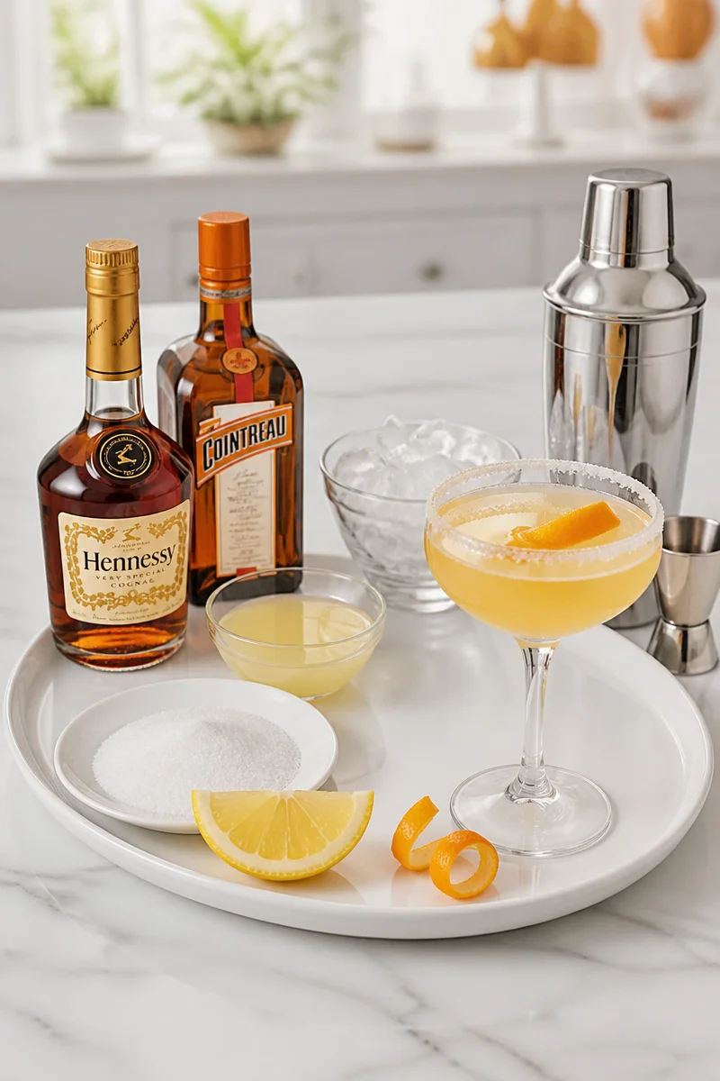 Classic Sidecar Cocktail served in a stylish glass with lemon twist garnish