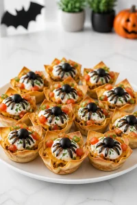 Easy Halloween Baked Taco Cup Appetizer
