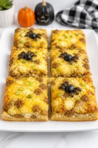 Easy Halloween Breakfast Pizza Square