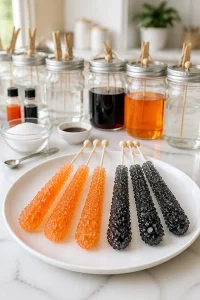 Easy Halloween Homemade Rock Candy Sticks