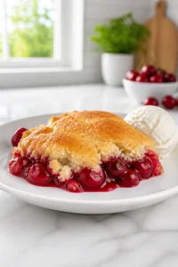 Fresh Cherry Cobbler with Buttery Base