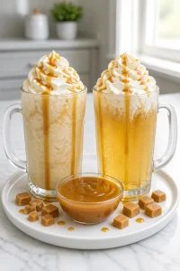 Frozen Butterbeer with Butterscotch Sauce