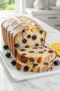 Glazed Lemon Blueberry Loaf Cake
