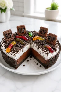 Graveyard Chocolate Pudding Pie Slice