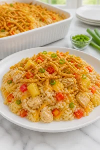 Hawaiian Chicken Casserole with Pineapple Rice