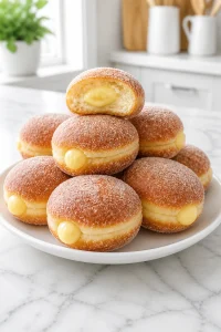 Italian Bomboloni Filled with Pastry Cream