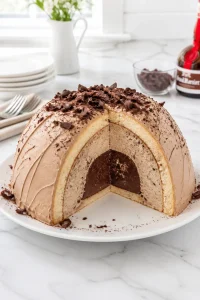 Italian Zuccotto Cake with Coffee Cream