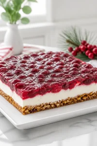 Layered Cranberry Pretzel Salad for Holidays