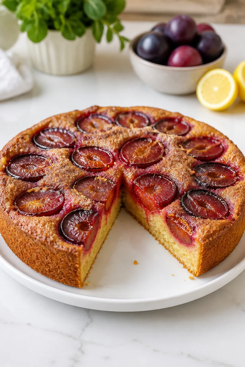 Marian Burros's famous Italian Plum Torte with fresh plums and a golden crust