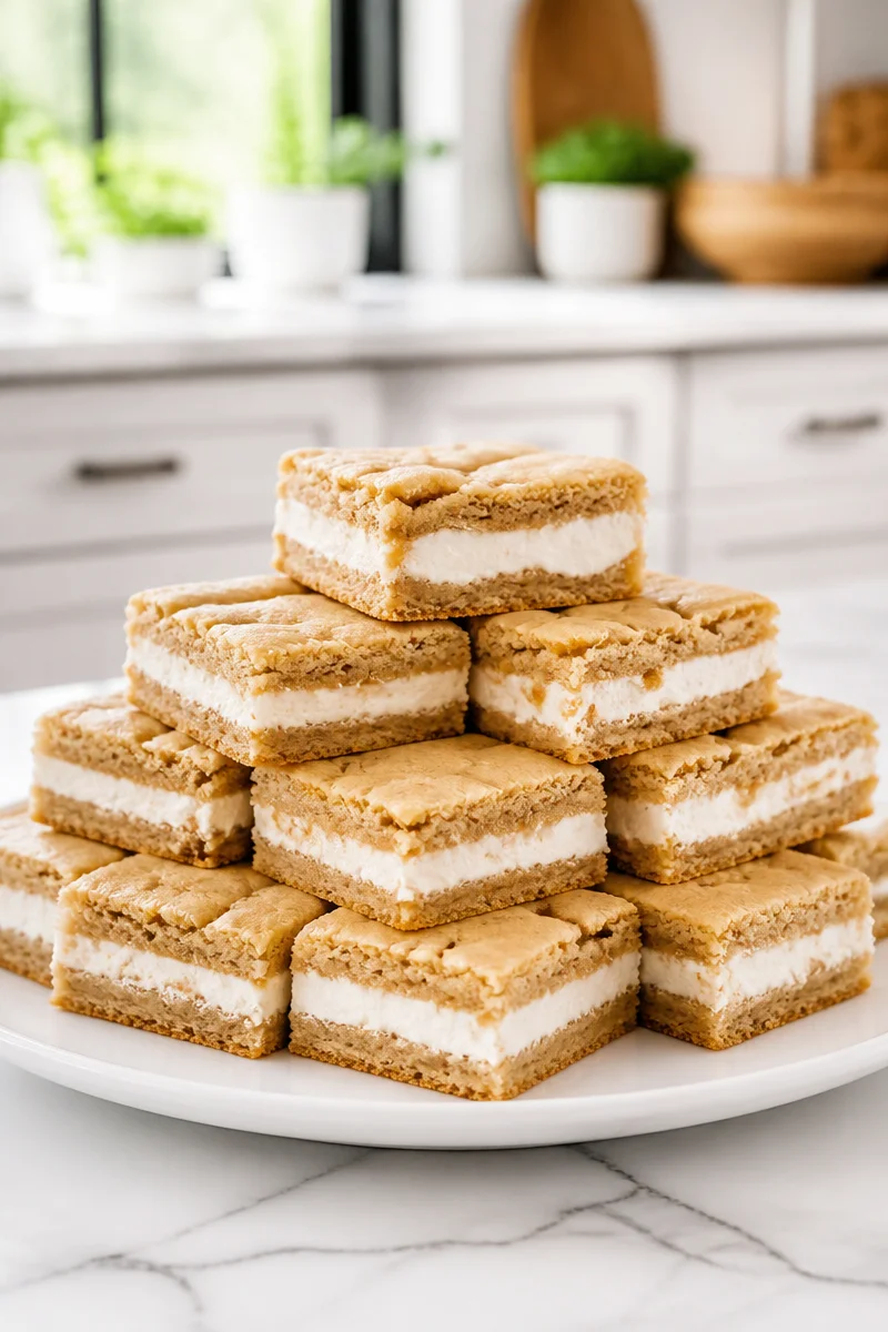 Delicious marshmallow peanut butter fluffernutter bars served on a plate