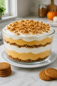 No-Bake Pumpkin Gingersnap Cheesecake Trifle