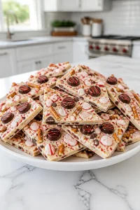 Peppermint Crunch Bark with Pretzels